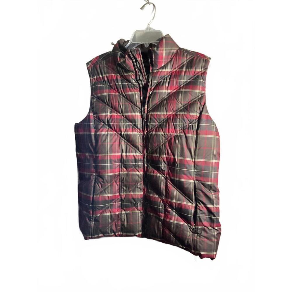Eddie Bauer Goose down Plaid Puffer Vest - Warm and Trendy XL
